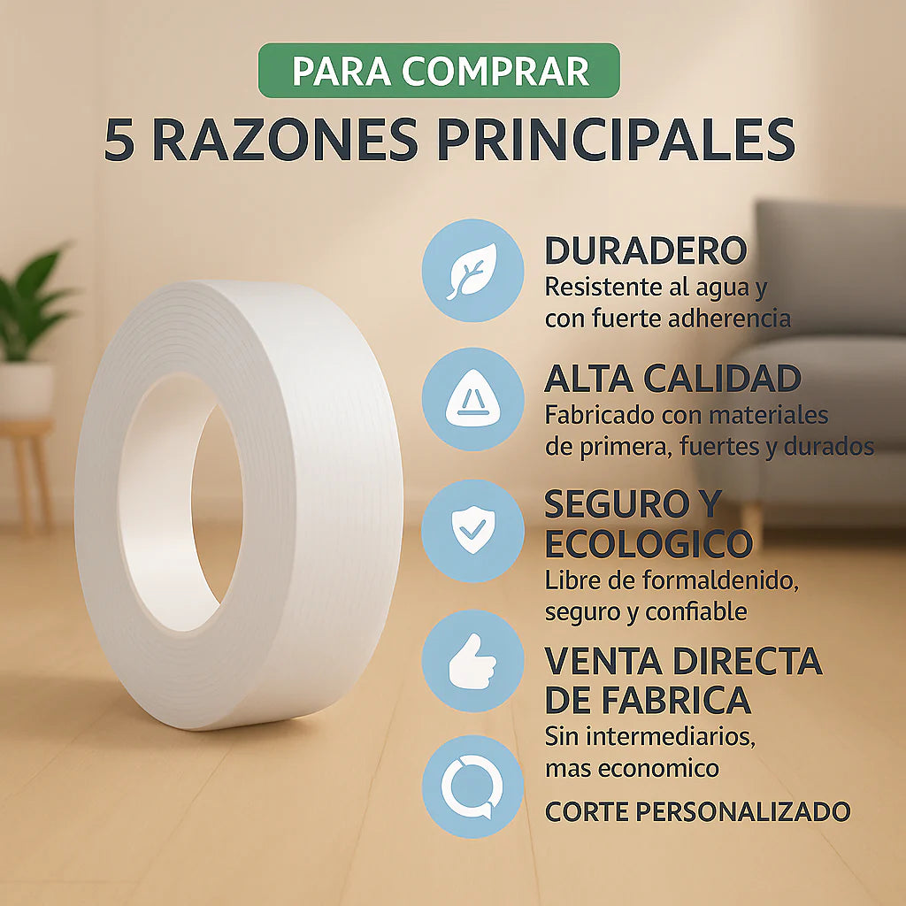 3 x 1 NanoTape® - Cinta Nanotexturizada Doble Cara Reutilizable 3M