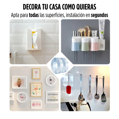 3 x 1 NanoTape® - Cinta Nanotexturizada Doble Cara Reutilizable 3M